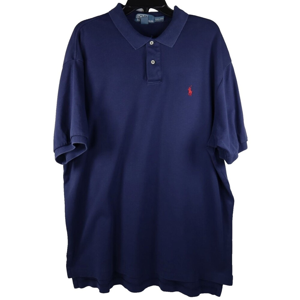 Polo Ralph Lauren Polo Shirt Men's XXL Navy Solid Short Sleeve Embroidered Logo